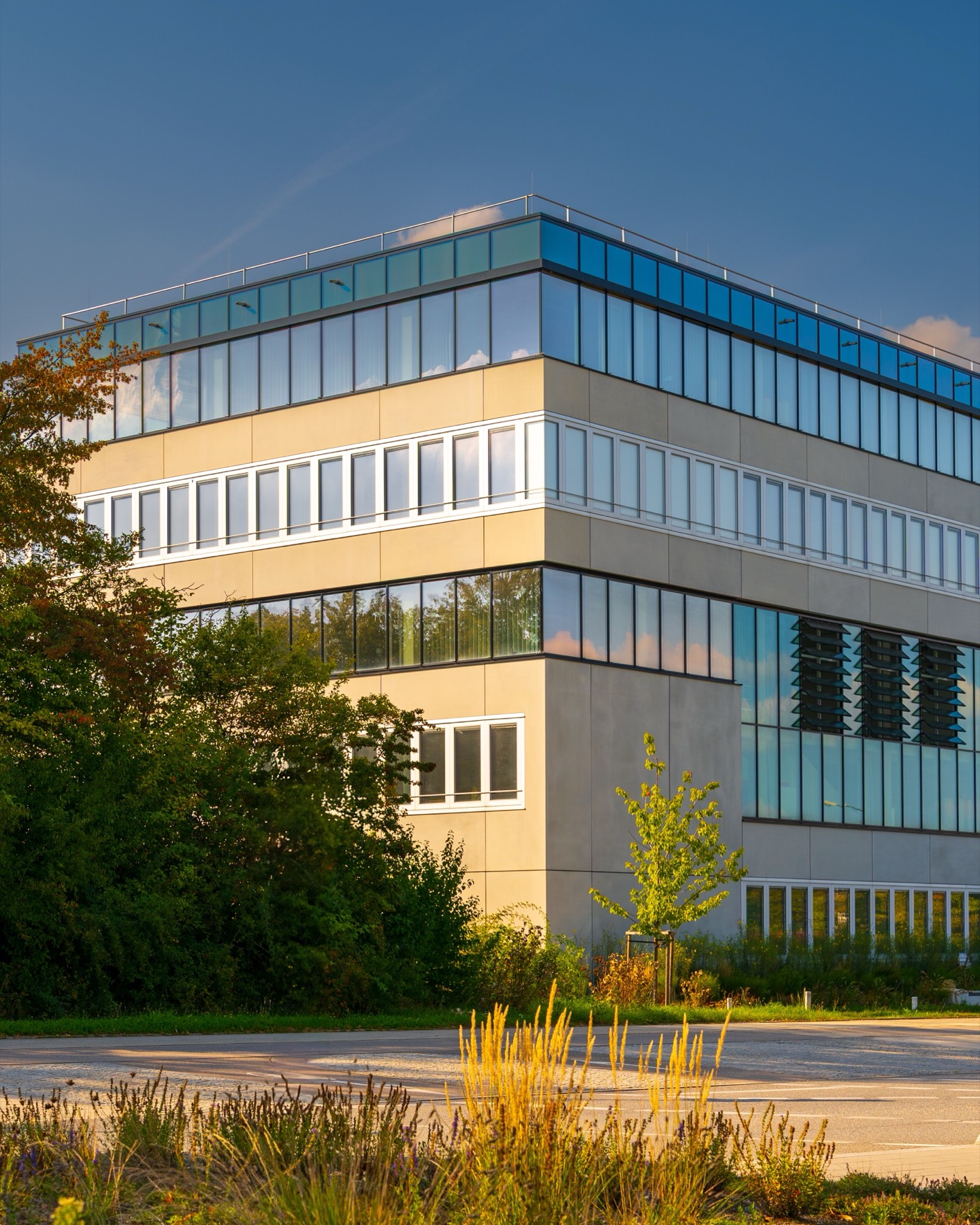 A modern commercial office building